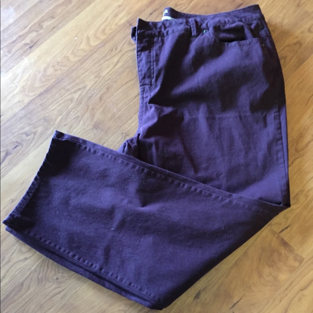 Two for $15. Wine colored pants